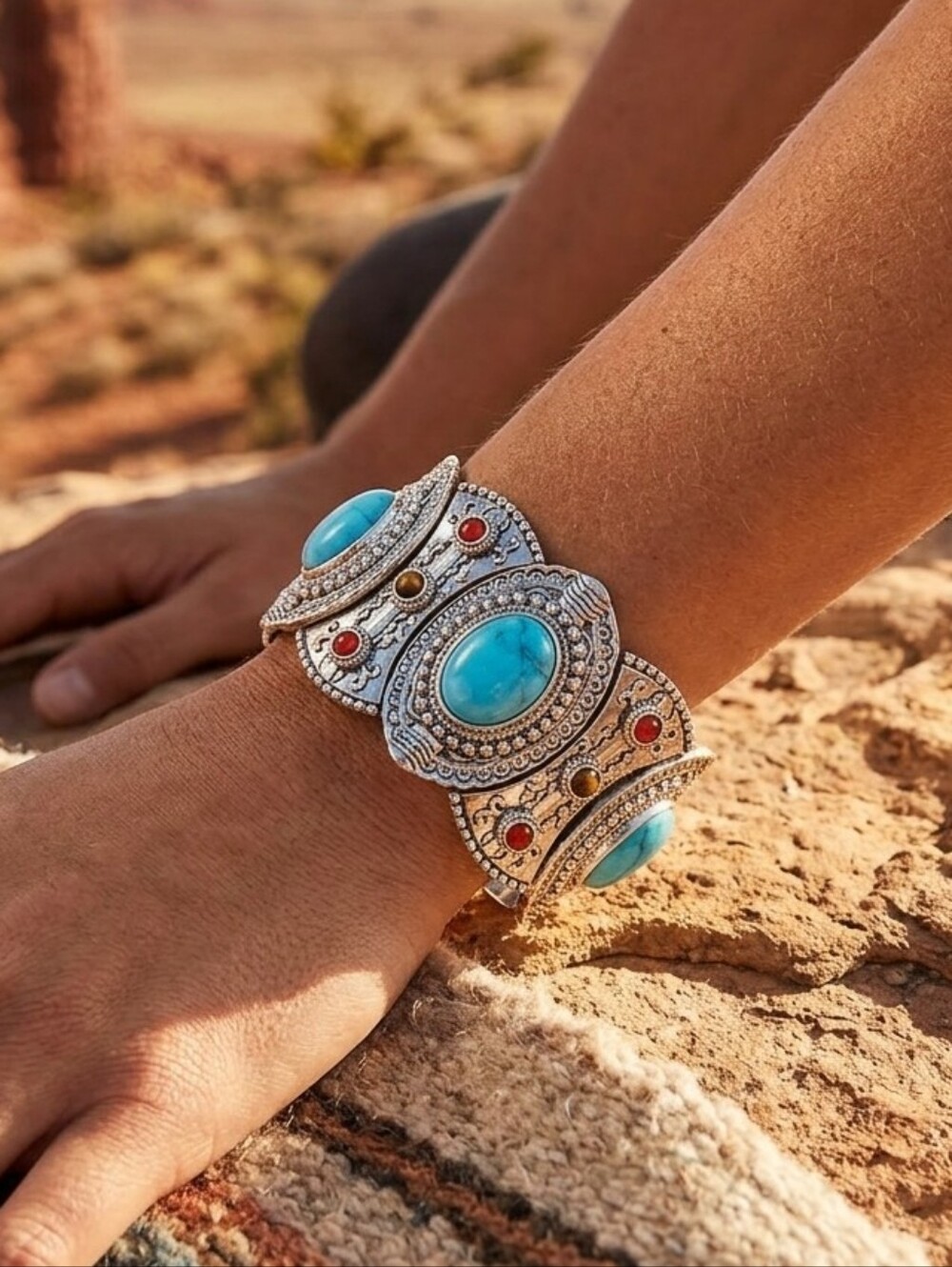 Graziano Best West Turquoise Boho Western Stretch Bracelet